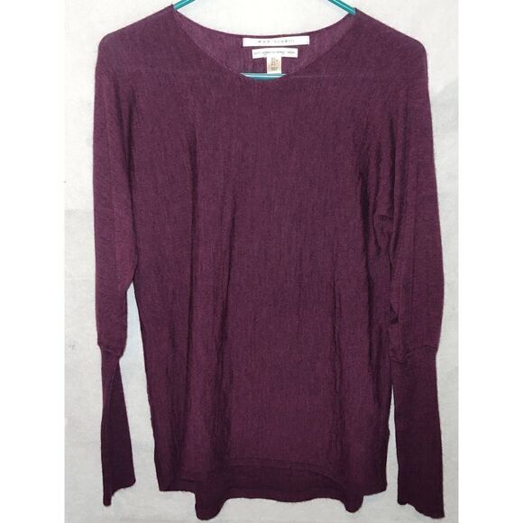 MAX STUDIO Burgundy/purple Sweater. 100% Extrafine Merino wool. Size Large. - Picture 1 of 9